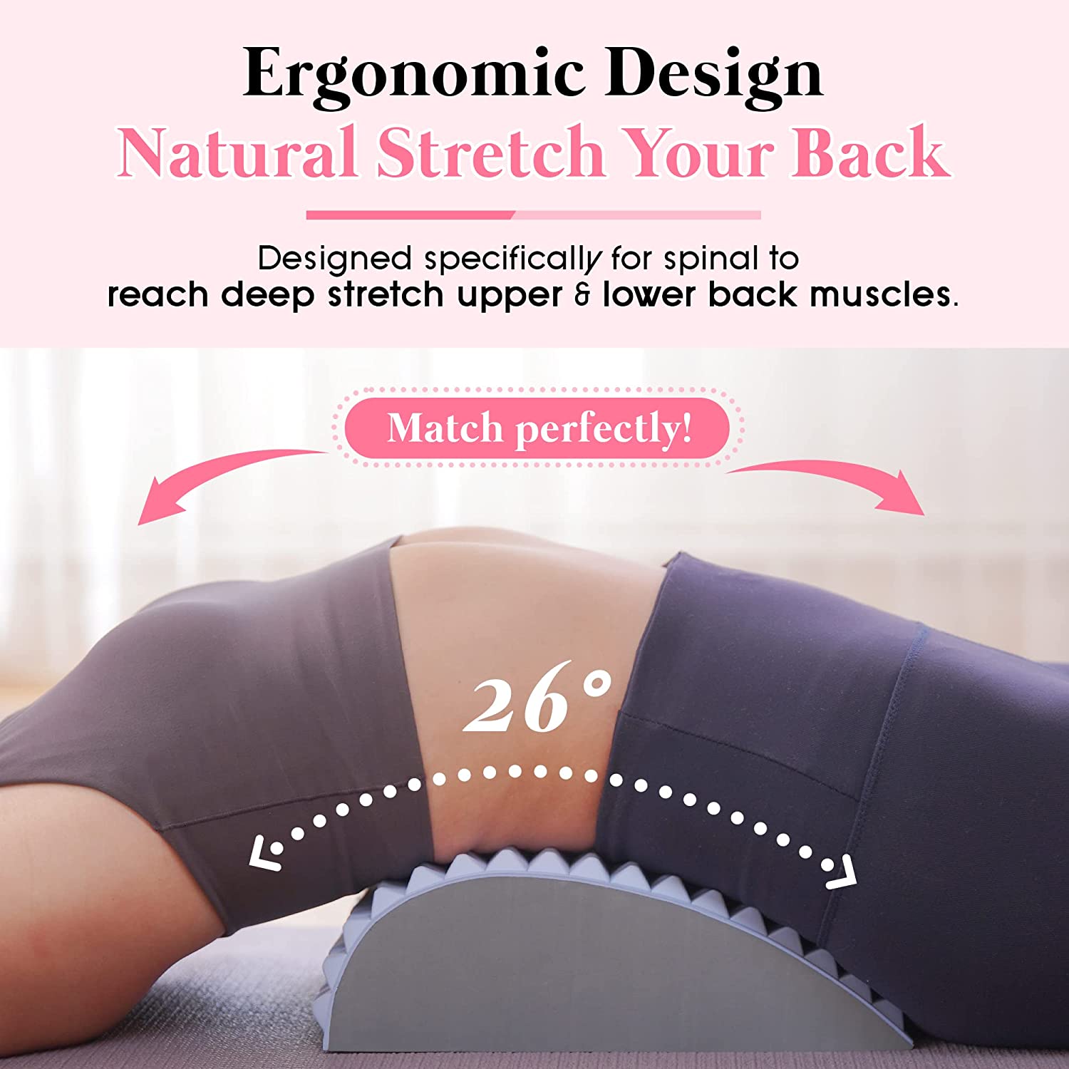Posture Corrector Back - 腰痛緩和治療ストレッチャー背中ストレッチャー枕慢性腰椎サポート椎間板ヘルニア姿勢矯正枕