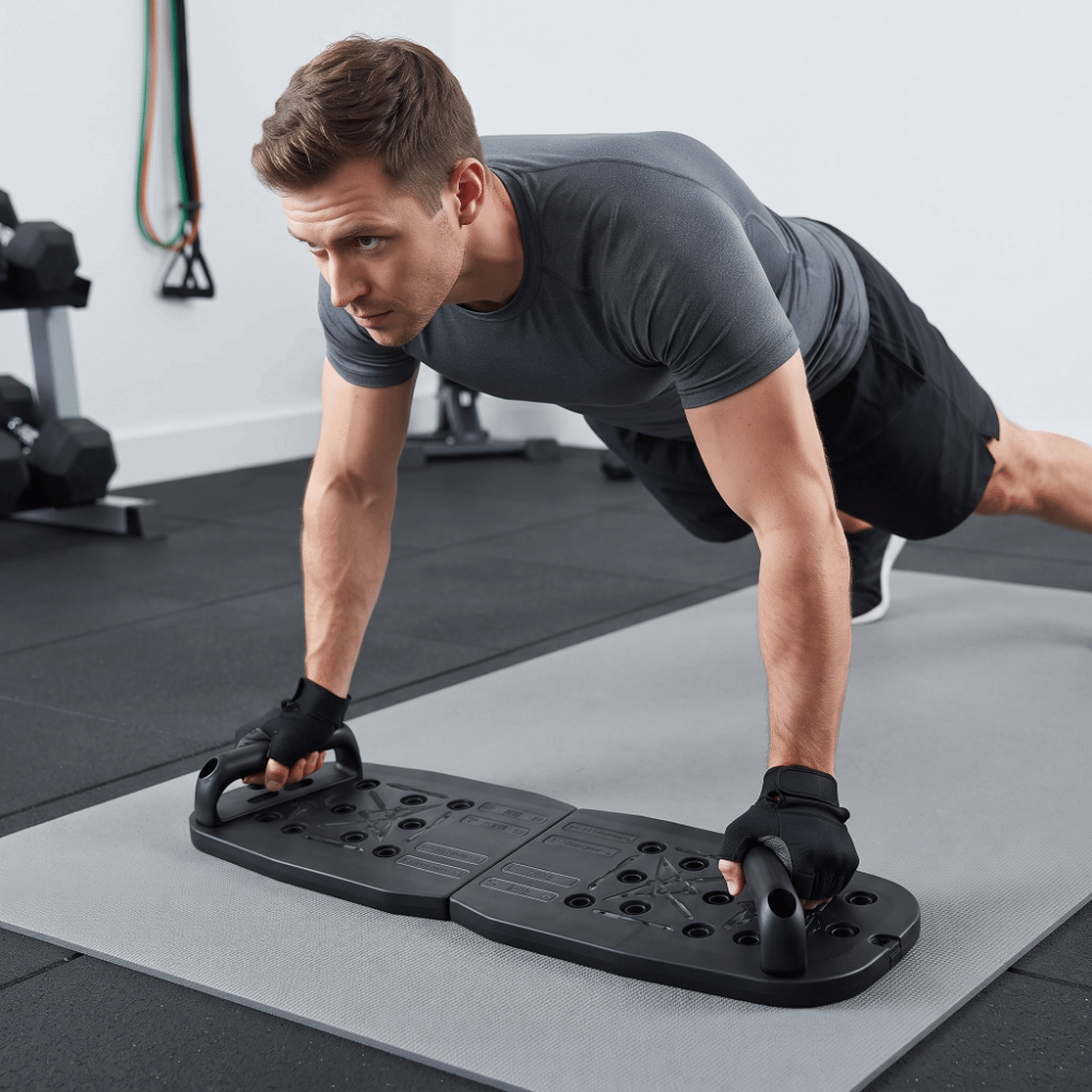 滑り止め加工のプッシュアップボード。持ち運び可能で折りたたみ - Push Up Board のレビューと価格