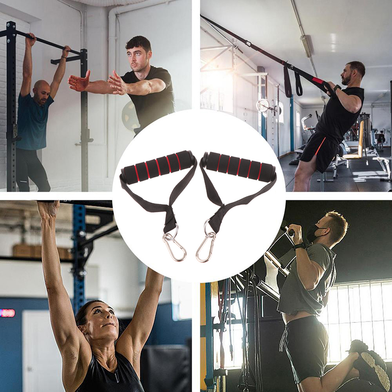 【F】頑丈なケーブルマシン用ハンドル。フック付きDリング、金 - Yoga Fitness Resistance Band のレビューと価格