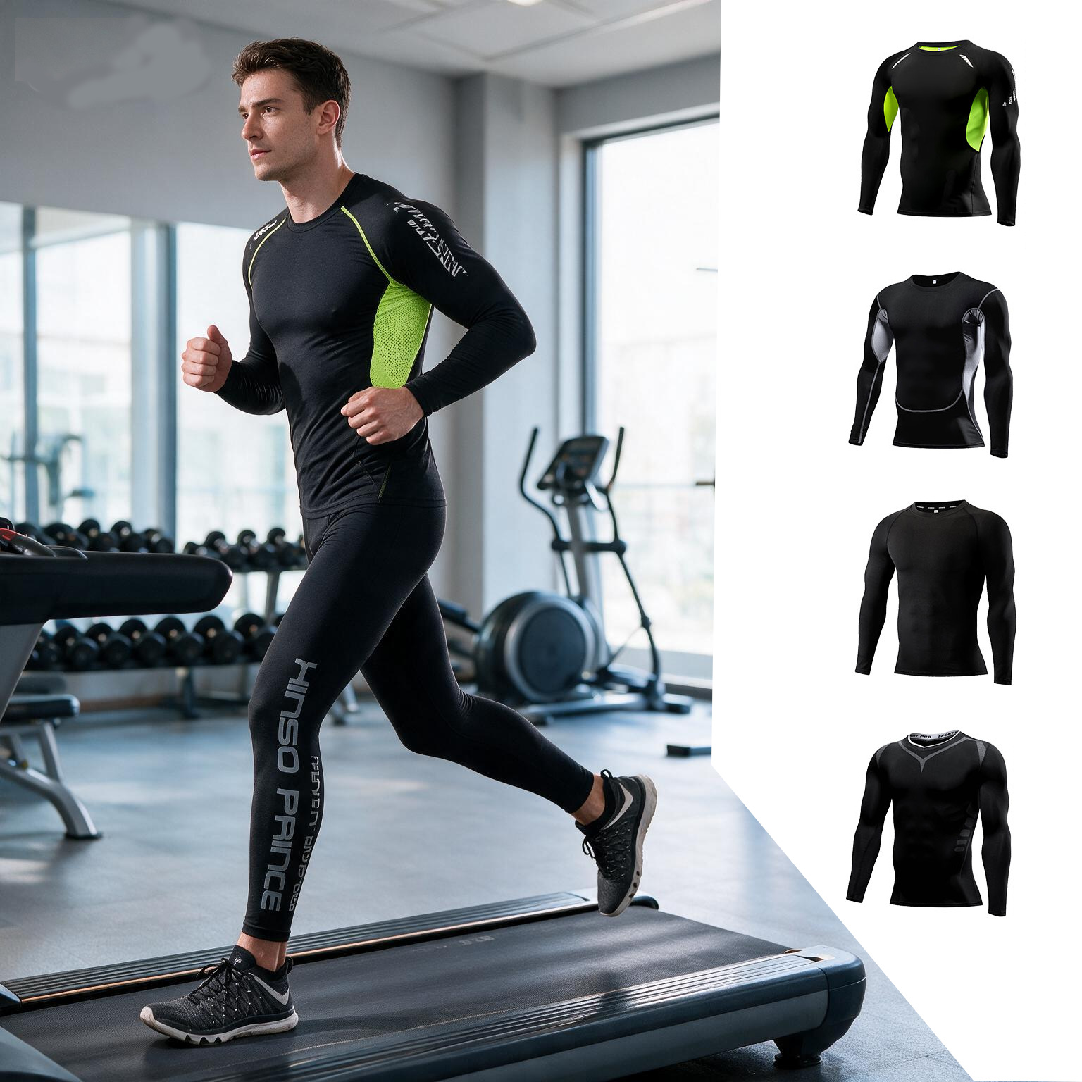 2026年メンズコンプレッションスポーツウェアスーツ、伸縮性 - Yoga Fitness Training のレビューと価格